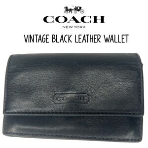 Vintage Coach Black Leather Credit Card Case